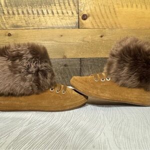 UGG Tan Fur-Lined Winter Boots